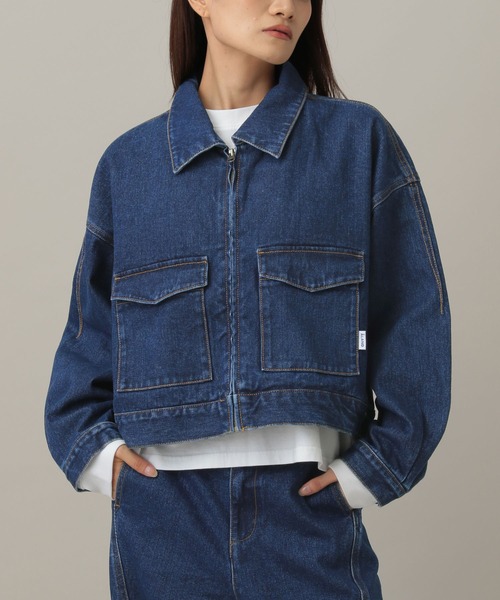 ALAND（エーランド）の「【UNISEX】ALAND／デニムカバーオール（デニムジャケット・レディース・ブルー/ブラック・SMALL/LARGE）」の19枚目の写真