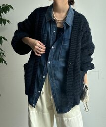 ケーブルニットカーディガン