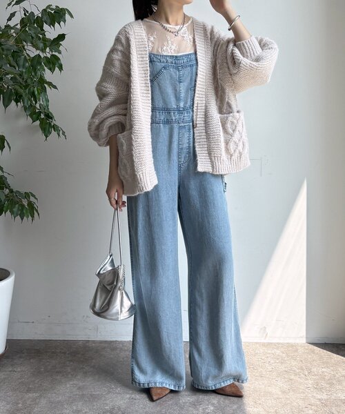 DouDou（ドゥドゥ）の「ケーブルニットカーディガン（カーディガン/ボレロ・レディース・アイボリー/ボルドー/ネイビー・FREE）」の6枚目の写真