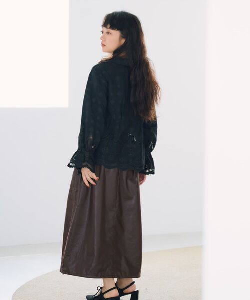 エンブロイダリーリボンスリーブブラウス 【低身長・小柄女性】（T