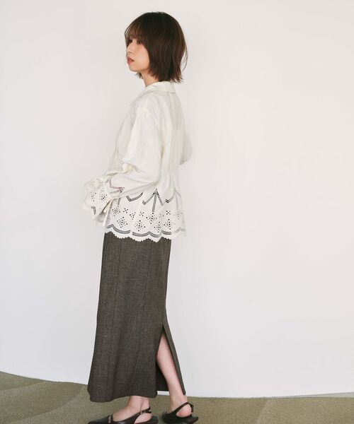 STRATA(エストラータ)の「エンブロイダリーリボンスリーブブラウス 【低身長・小柄女性】(Tシャツ/カットソー・レディース・ホワイト/ブラウン/ブラック・ONE SIZE)」の16枚目の写真