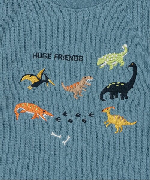 kladskap（クレードスコープ）の「【人気商品再入荷】【直営店で取り扱い無し】恐竜刺しゅう袖ライン接結長袖Tシャツ（Tシャツ/カットソー・キッズ・グレー/ブルー系その他2・90cm/100cm/110cm/120cm/130cm）」の5枚目の写真