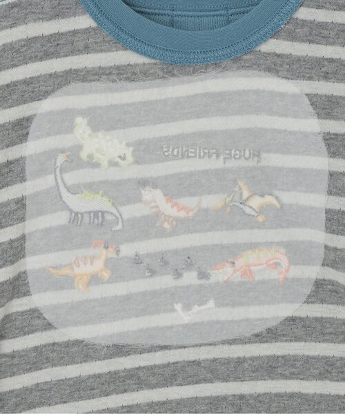 kladskap（クレードスコープ）の「【人気商品再入荷】【直営店で取り扱い無し】恐竜刺しゅう袖ライン接結長袖Tシャツ（Tシャツ/カットソー・キッズ・グレー/ブルー系その他2・90cm/100cm/110cm/120cm/130cm）」の6枚目の写真