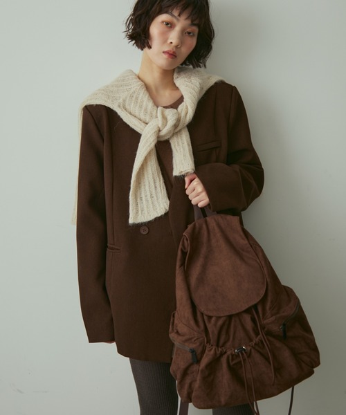 full/fill.(フルフィル)の「fake suede backpack / フェイクスウェードバックパック(バックパック/リュック・レディース・ブラック/ブラウン・FREE)」の1枚目の写真