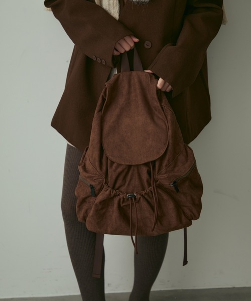 full/fill.(フルフィル)の「fake suede backpack / フェイクスウェードバックパック(バックパック/リュック・レディース・ブラック/ブラウン・FREE)」の7枚目の写真