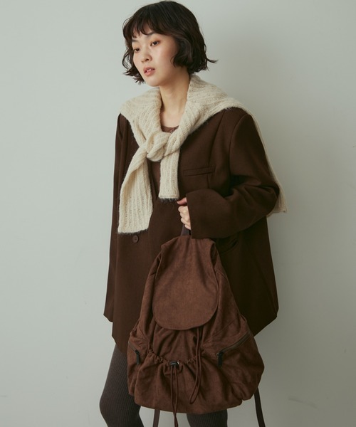 full/fill.(フルフィル)の「fake suede backpack / フェイクスウェードバックパック(バックパック/リュック・レディース・ブラック/ブラウン・FREE)」の15枚目の写真
