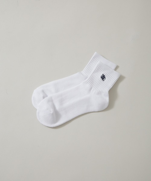 NANO universe（ナノユニバース）の「｢NJ/CLUB｣  クォーターリブロゴ刺繍ソックス（ソックス/靴下・メンズ・ネイビー/ホワイト/グレー・FREE）」の2枚目の写真