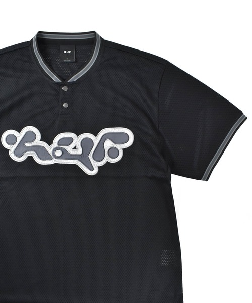 HUF(ハフ)の「【C-HUF】【HUF/ハフ】HALFTIME HENLEY S/S JERSEY KN00483(Tシャツ/カットソー・メンズ・ブラック・LARGE/XX-LARGE)」の2枚目の写真