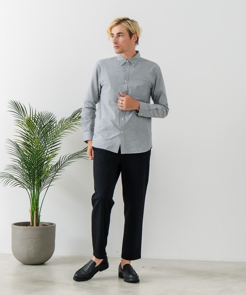 Blue Standard （ブルースタンダード）の「【BLUE STANDARD/ブルースタンダード】コットン100％ オックスボタンダウンシャツ レギュラーシルエット ビズ オフィスカジュアル オンでもオフでも（シャツ/ブラウス・メンズ・グレー/ホワイト/ダークネイビー・LARGE/MEDIUM/X-LARGE）」の12枚目の写真