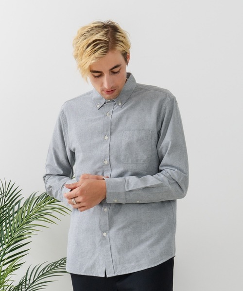 Blue Standard （ブルースタンダード）の「【BLUE STANDARD/ブルースタンダード】コットン100％ オックスボタンダウンシャツ レギュラーシルエット ビズ オフィスカジュアル オンでもオフでも（シャツ/ブラウス・メンズ・グレー/ホワイト/ダークネイビー・LARGE/MEDIUM/X-LARGE）」の15枚目の写真