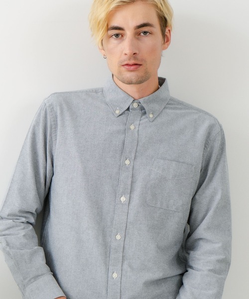 Blue Standard （ブルースタンダード）の「【BLUE STANDARD/ブルースタンダード】コットン100％ オックスボタンダウンシャツ レギュラーシルエット ビズ オフィスカジュアル オンでもオフでも（シャツ/ブラウス・メンズ・グレー/ホワイト/ダークネイビー・LARGE/MEDIUM/X-LARGE）」の19枚目の写真