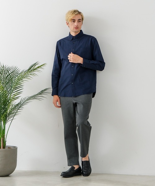 Blue Standard （ブルースタンダード）の「【BLUE STANDARD/ブルースタンダード】コットン100％ オックスボタンダウンシャツ レギュラーシルエット ビズ オフィスカジュアル オンでもオフでも（シャツ/ブラウス・メンズ・グレー/ホワイト/ダークネイビー・LARGE/MEDIUM/X-LARGE）」の20枚目の写真