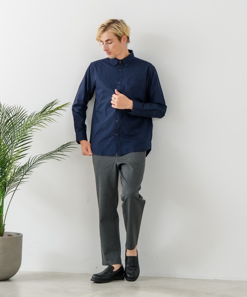 Blue Standard （ブルースタンダード）の「【BLUE STANDARD/ブルースタンダード】コットン100％ オックスボタンダウンシャツ レギュラーシルエット ビズ オフィスカジュアル オンでもオフでも（シャツ/ブラウス・メンズ・グレー/ホワイト/ダークネイビー・LARGE/MEDIUM/X-LARGE）」の22枚目の写真