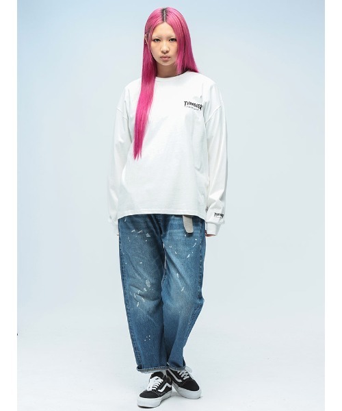 THRASHER(スラッシャー)の「THRASHER ワンポイントロゴ 長袖 Tシャツ(Tシャツ/カットソー・メンズ・ブラック/パープル/ホワイト・LL/M/L)」の4枚目の写真