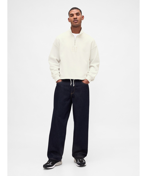 GAP(ギャップ)の「ヴィンテージソフト GAPロゴ ハーフジップ プルオーバー(スウェット・メンズ・カモフラージュ/アイボリー/ブラック・XS/S/M/L/XL)」の4枚目の写真
