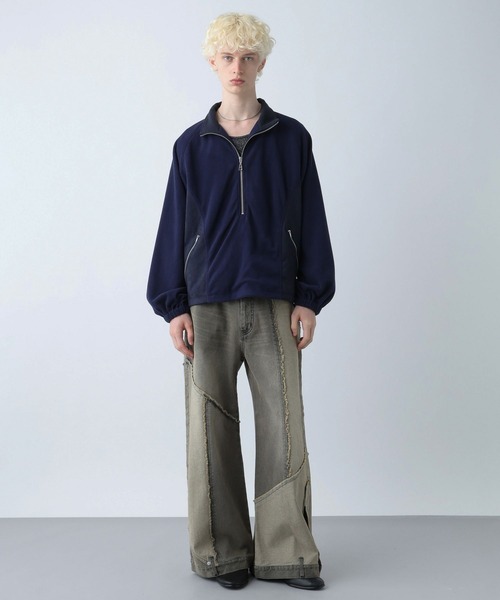 HARE（ハレ）の「スウェードキリカエフリース(HARE)（スウェット・メンズ・ブラック/ネイビー・FREE）」の5枚目の写真