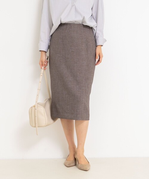 NOLLEY’S Sophi（ノーリーズソフィ）の「《セットアップ対応》ウォッシャブルウール調タイトスカート（スカート・レディース・ネイビー/ベージュ系その他3/ブラック・36/38/40）」の3枚目の写真