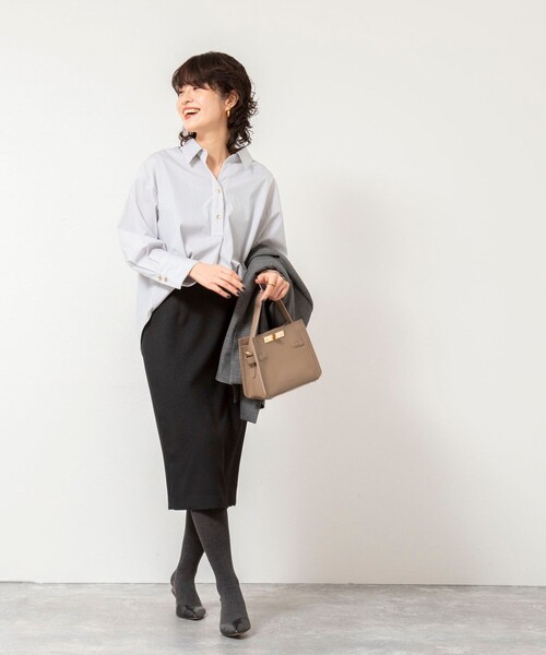 NOLLEY’S Sophi（ノーリーズソフィ）の「《セットアップ対応》ウォッシャブルウール調タイトスカート（スカート・レディース・ネイビー/ベージュ系その他3/ブラック・36/38/40）」の15枚目の写真