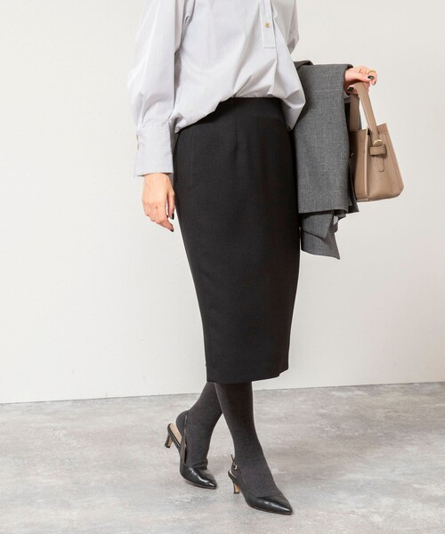 NOLLEY’S Sophi（ノーリーズソフィ）の「《セットアップ対応》ウォッシャブルウール調タイトスカート（スカート・レディース・ネイビー/ベージュ系その他3/ブラック・36/38/40）」の16枚目の写真