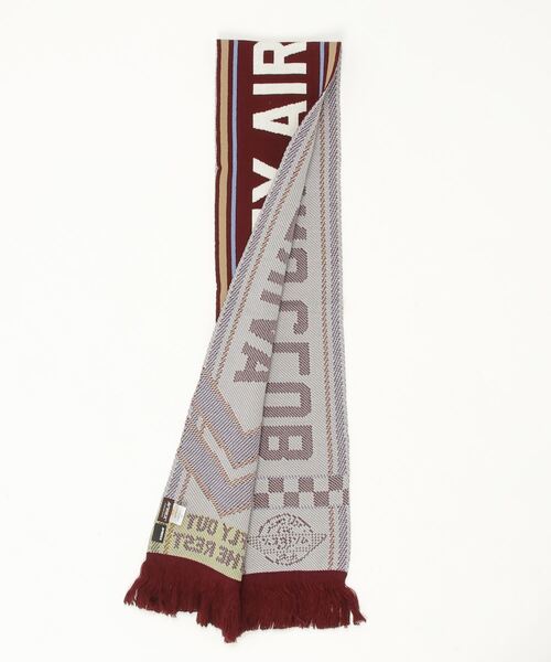 AVIREX（アヴィレックス）の「AVIREX / AX EX SURPLUS AVIREX AIR RACING CLUB / 81408900（マフラー・メンズ・オフホワイト/ブラック/エンジ・FREE）」の7枚目の写真