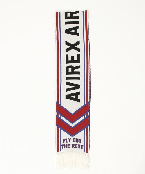 AVIREX（アヴィレックス）の「AVIREX / AX EX SURPLUS AVIREX AIR RACING CLUB / 81408900（マフラー・メンズ・オフホワイト/ブラック/エンジ・FREE）」の8枚目の写真