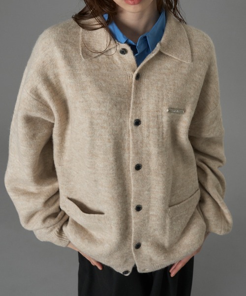 ONCILY(オンシェリー)の「SILVER PLATE POLO KNIT CARDIGAN / シルバープレートポロニットカーディガン(カーディガン/ボレロ・メンズ・チャコールグレー/ベージュ/ブルーグレー・SMALL/LARGE/MEDIUM)」の17枚目の写真