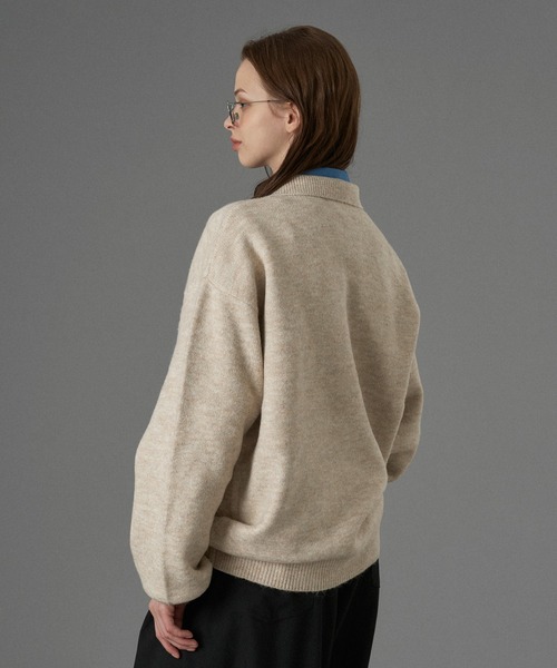 ONCILY(オンシェリー)の「SILVER PLATE POLO KNIT CARDIGAN / シルバープレートポロニットカーディガン(カーディガン/ボレロ・メンズ・チャコールグレー/ベージュ/ブルーグレー・SMALL/LARGE/MEDIUM)」の20枚目の写真