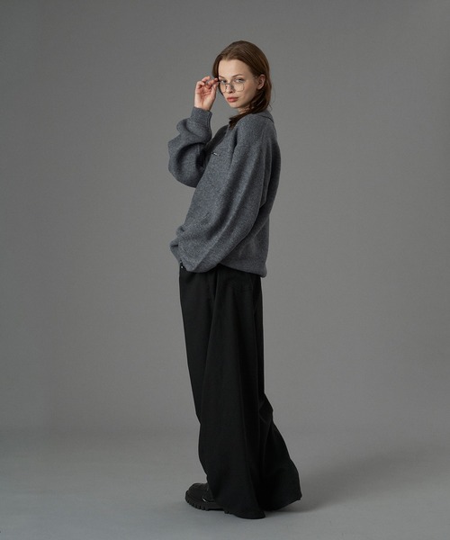 SILVER PLATE POLO KNIT CARDIGAN / シルバープレートポロニット