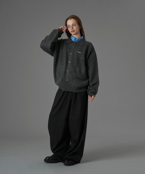 ONCILY(オンシェリー)の「SILVER PLATE POLO KNIT CARDIGAN / シルバープレートポロニットカーディガン(カーディガン/ボレロ・メンズ・チャコールグレー/ベージュ/ブルーグレー・SMALL/LARGE/MEDIUM)」の10枚目の写真