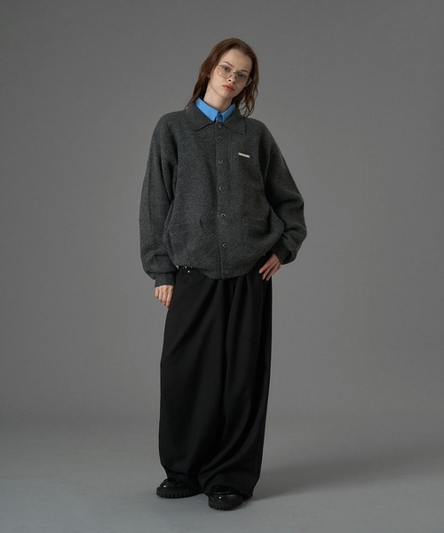 ONCILY(オンシェリー)の「SILVER PLATE POLO KNIT CARDIGAN / シルバープレートポロニットカーディガン(カーディガン/ボレロ・メンズ・チャコールグレー/ベージュ/ブルーグレー・SMALL/LARGE/MEDIUM)」の11枚目の写真