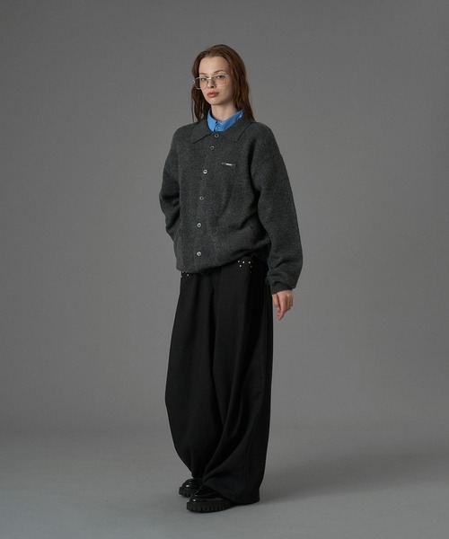 SILVER PLATE POLO KNIT CARDIGAN / シルバープレートポロニット