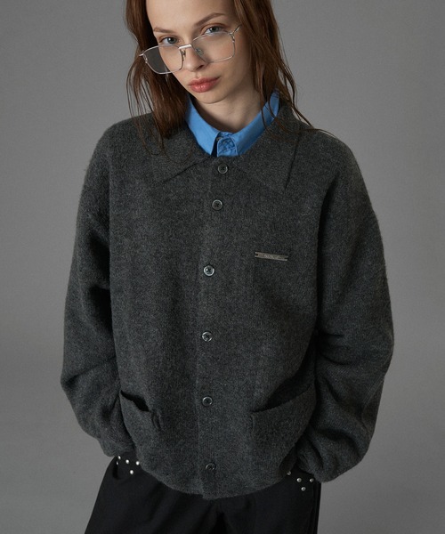 ONCILY(オンシェリー)の「SILVER PLATE POLO KNIT CARDIGAN / シルバープレートポロニットカーディガン(カーディガン/ボレロ・メンズ・チャコールグレー/ベージュ/ブルーグレー・SMALL/LARGE/MEDIUM)」の8枚目の写真