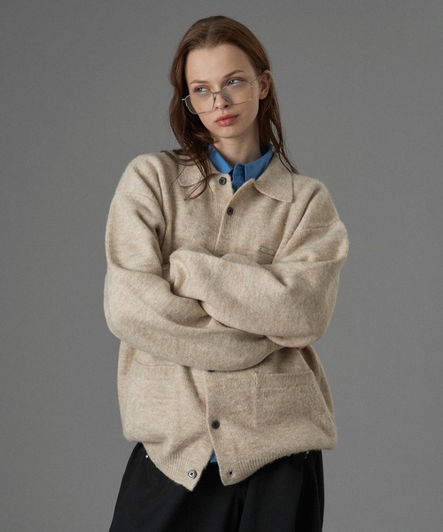 ONCILY(オンシェリー)の「SILVER PLATE POLO KNIT CARDIGAN / シルバープレートポロニットカーディガン(カーディガン/ボレロ・メンズ・チャコールグレー/ベージュ/ブルーグレー・SMALL/LARGE/MEDIUM)」の19枚目の写真