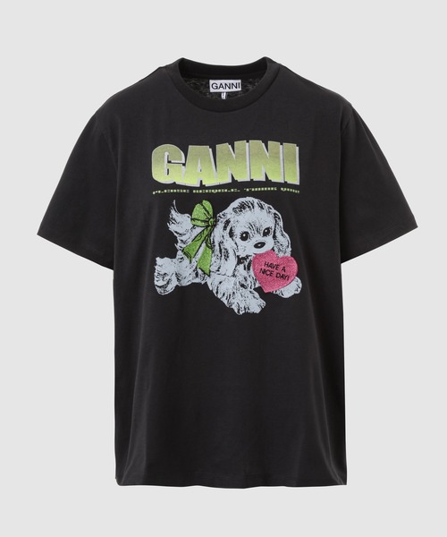 GANNI(ガニー)の「Basic Cotton Jersey Neon Puppy T-shirt(Tシャツ/カットソー・レディース・グレー系その他・XS/S/M/L)」の1枚目の写真