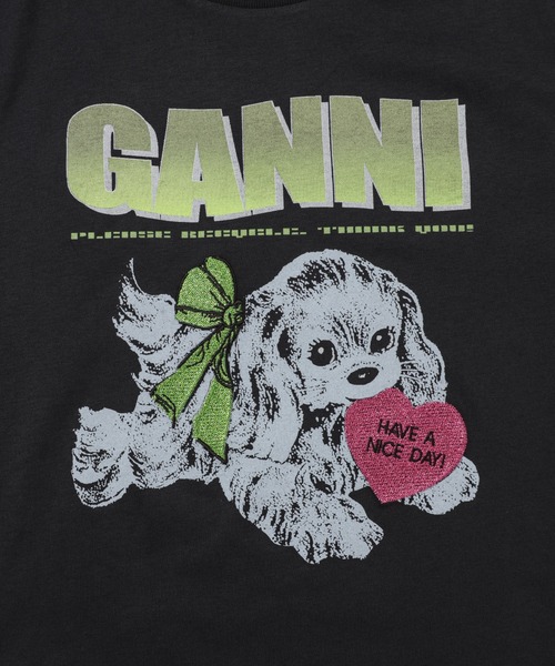 GANNI(ガニー)の「Basic Cotton Jersey Neon Puppy T-shirt(Tシャツ/カットソー・レディース・グレー系その他・XS/S/M/L)」の3枚目の写真