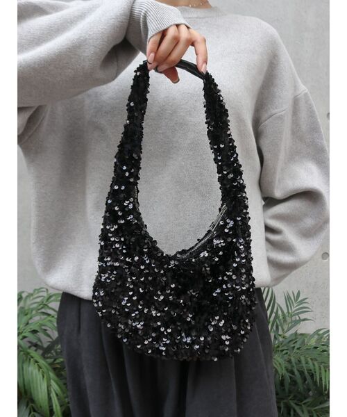 Ungrid(アングリッド)の「スパンコールハンドルバッグ(ハンドバッグ・レディース・ホワイト/ブラック・FREE)」の1枚目の写真