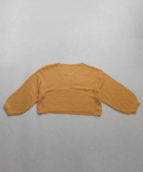 little suzie クロップド丈ニット yellow ニット セーター クロップド丈ニットトップス レディース : ZOZOTOWN
