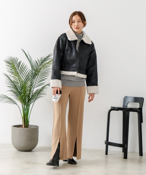 fort point(フォーポイント)の「【C-FORT POINT/フォートポイント】フェイクレザー フライトジャケット(ブルゾン・レディース・ブラウン/ブラック・FREE)」の12枚目の写真