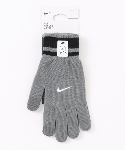 NIKE(ナイキ)の「《NIKEアパレル》ニットテック/グリップグローブGR3.0(手袋・メンズ・ブラック×グレー/スモークグレー・M/L)」の1枚目の写真