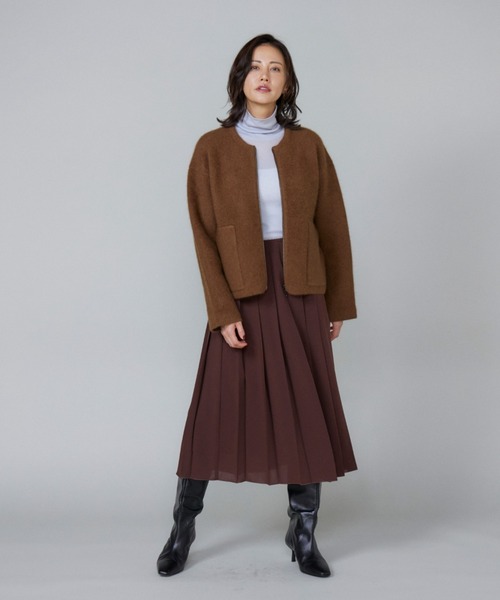 LE SOUK（ルスーク）の「シアーテレコ ハイネックTシャツ（Tシャツ/カットソー・レディース・ブラック/ブルーグレー/アイボリー・フリー）」の11枚目の写真