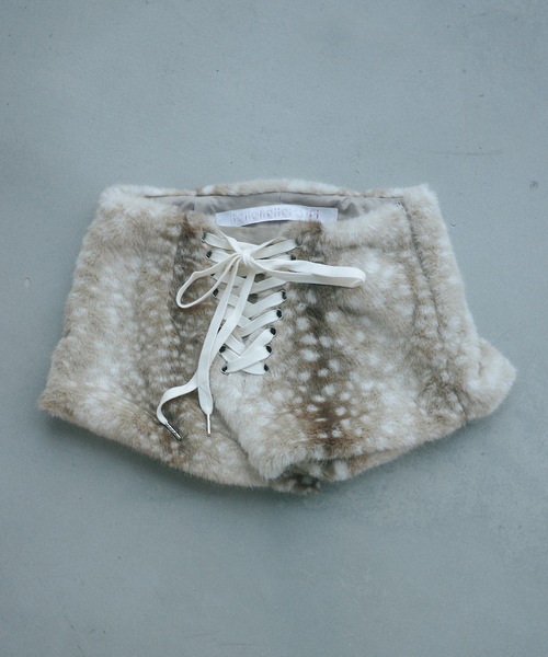 LACED FUR SHORTS / レースアップファーショートパンツ（その他パンツ