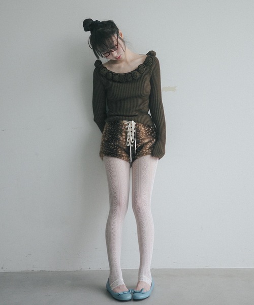LACED FUR SHORTS / レースアップファーショートパンツ（その他パンツ