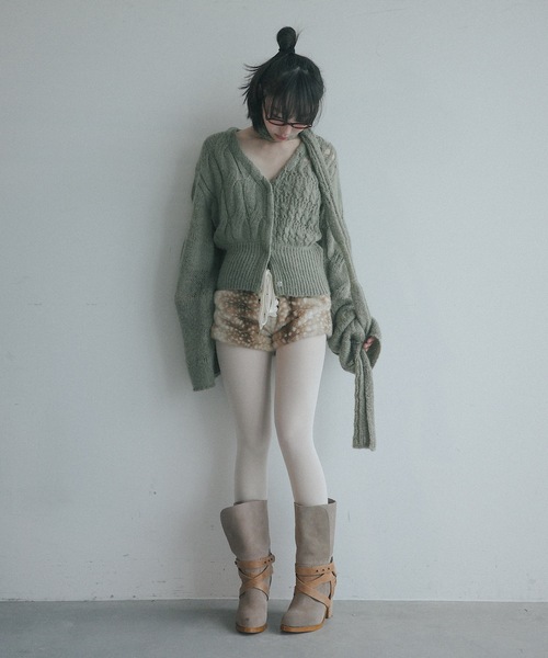 LACED FUR SHORTS / レースアップファーショートパンツ（その他パンツ