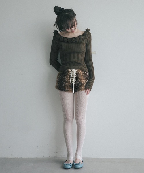 LACED FUR SHORTS / レースアップファーショートパンツ（その他パンツ