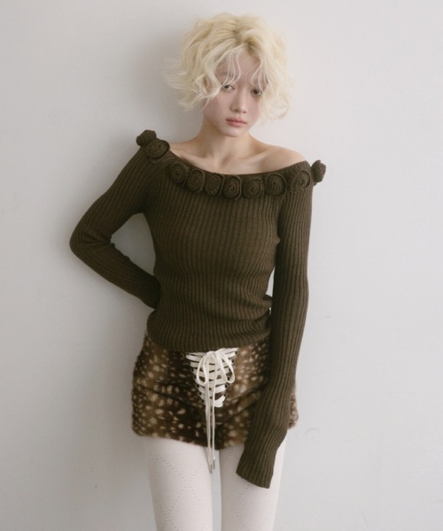 LACED FUR SHORTS / レースアップファーショートパンツ（その他パンツ