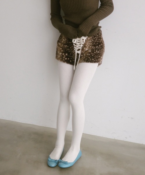 LACED FUR SHORTS / レースアップファーショートパンツ（その他パンツ