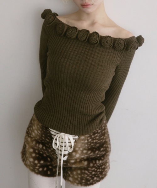 igi（イジ）の「LACED FUR SHORTS / レースアップファーショートパンツ（その他パンツ・レディース・モカ/ベージュ/ブラック・FREE）」の13枚目の写真