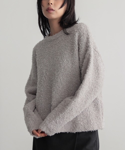 for/c(フォーシー)の「テープヤーンニット【サスティナブル】(ニット/セーター・レディース・アイボリー/チャコール/グレー・L/M)」の14枚目の写真
