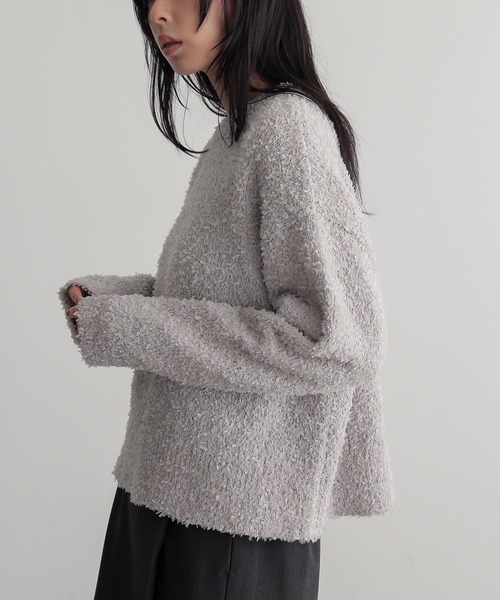 for/c(フォーシー)の「テープヤーンニット【サスティナブル】(ニット/セーター・レディース・アイボリー/チャコール/グレー・L/M)」の15枚目の写真