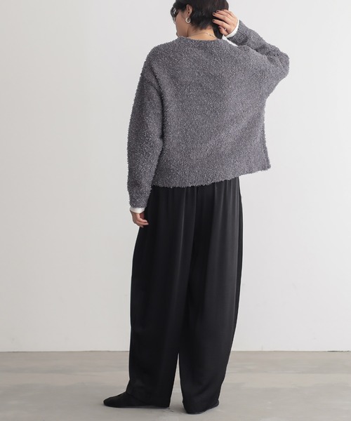 for/c(フォーシー)の「テープヤーンニット【サスティナブル】(ニット/セーター・レディース・アイボリー/チャコール/グレー・L/M)」の13枚目の写真
